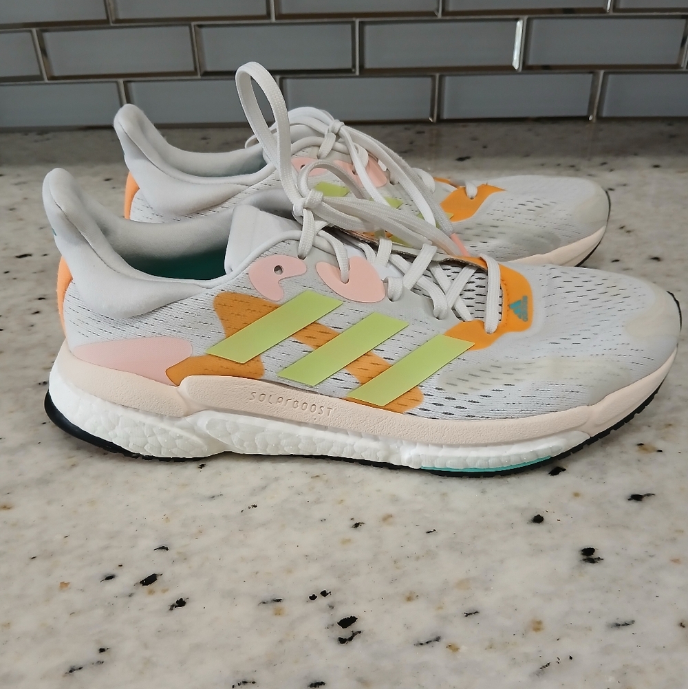 *RARE* Ladies Adidas Solar Boost 4 Womens Running Shoes White Multicolor Size 10